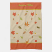 Vertical Kleurrijke Herfstbladeren aangepaste teks Theedoek (Verticaal)