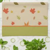 Vertical Kleurrijke Herfstbladeren aangepaste teks Theedoek (Gevouwen)