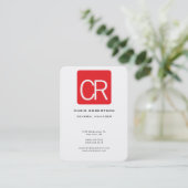 Vertical Large Red Stripe White Professional Plain Visitekaartje (Staand voorkant)