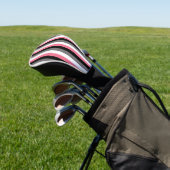 Vertical Lines Pink White Grey Black Stripes Golfheadcover (Insitu)