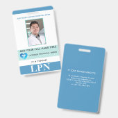 Vertical LPN, Verpleegkundige, Pasfoto Badge (Voor- en achterkant)