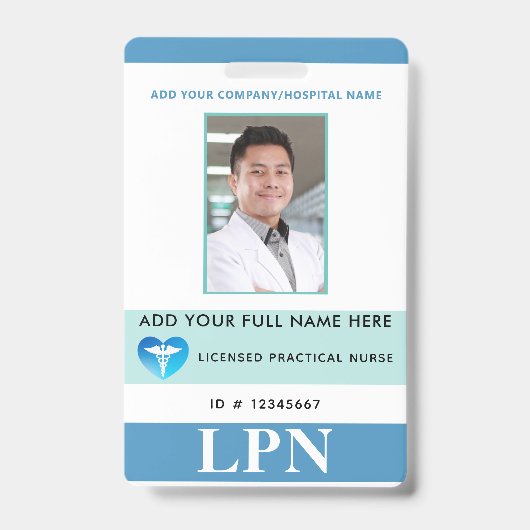 Vertical LPN, Verpleegkundige, Pasfoto Badge (Voorzijde)