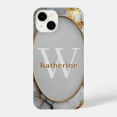 Vertical Luxury Oval Frame with Custom Name iPhone Hoesje (Achterkant)