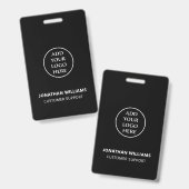 Vertical modern bedrijfslogo personeelsnaam functi badge (Voor- en achterkant)