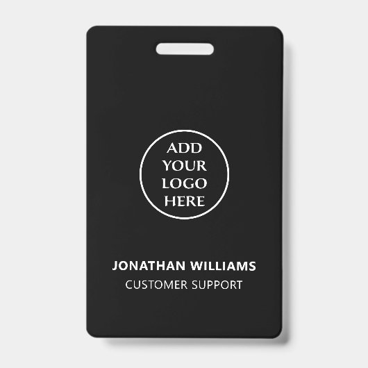 Vertical modern bedrijfslogo personeelsnaam functi badge (Voorzijde)
