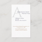 Vertical Modern Navy, Goud en Witte Monogram Visitekaartje (Achterkant)