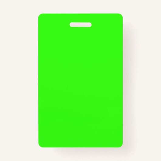Vertical Neon Green Badge – Customizable (Voorkant)