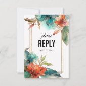 Vertical + nummerverzoek Hibiscus Serenade Paradis RSVP Kaartje (Voorkant)