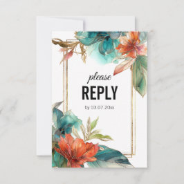 Vertical + nummerverzoek Hibiscus Serenade Paradis RSVP Kaartje