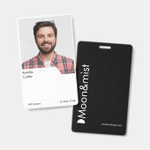 Vertical ontwerp voor identiteitskaarten met perso badge (Voor- en achterkant)