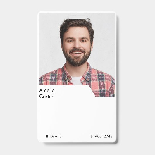 Vertical ontwerp voor identiteitskaarten met perso badge (Voorzijde)