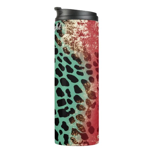 Vertical Panel Animal Print Collage Thermosbeker (Geroteerd rechts)