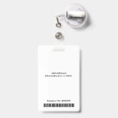 Vertical Pink Custom Employee ID Photo Name Badge (Back with Retractable)