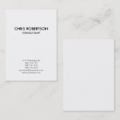 Vertical Plain Black & White Chubby Visitekaartje (Voorkant / Achterkant)