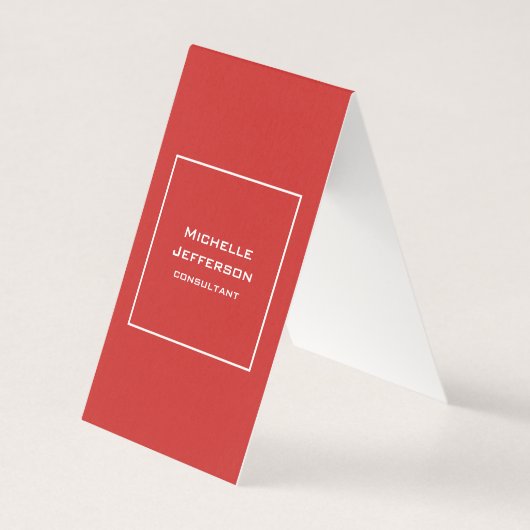 Vertical Red Modern Stylish Trendy Minimalist Visitekaartje (Voorkant)