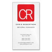 Vertical Red Stripe White Professional Plain Magnetisch Visitekaartje (Voorkant Verticaal)