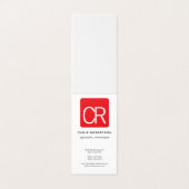 Vertical Red Stripe White Professional Plain Visitekaartje (Buitenkant ongevouwen)