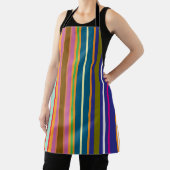 Vertical Retro Stripes Colorful Apron Schort (Insitu)