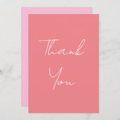 Vertical Roze Professioneel Handgeschreven Schrift Bedankkaart (Voorkant / Achterkant)