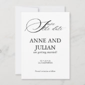 Vertical Save the date card with Back photo (Voorkant)