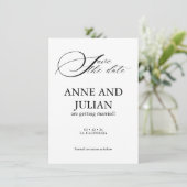 Vertical Save the date kaart met achterkant foto (Staand voorkant)