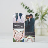 Vertical Save the Date Multi-foto-collage op maat Aankondigingskaart (Staand voorkant)