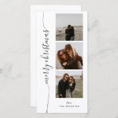 Vertical Script Photo Strip Feestdagenkaart (Voorkant / Achterkant)