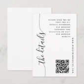 Vertical Script Trouwdetails Bijkaart Kaart (Voorkant / Achterkant)