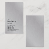 Vertical Silver Grey Trendy Manager Consultant Visitekaartje (Voorkant / Achterkant)