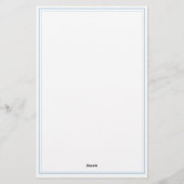 Vertical Simple Dusty Blue Border Name Stationery Briefpapier (Achterkant)