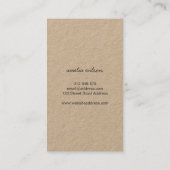 Vertical Simple Rustic Homemade With Love Kraft Visitekaartje (Achterkant)