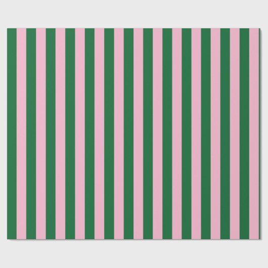 Vertical Stripe Pattern in Pink and Green Cadeaupapier (Vlak)