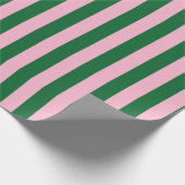 Vertical Stripe Pattern in Pink and Green Cadeaupapier (Hoek)