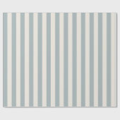 Vertical Stripe Pattern Light Blue-Gray and Cream Cadeaupapier (Vlak)