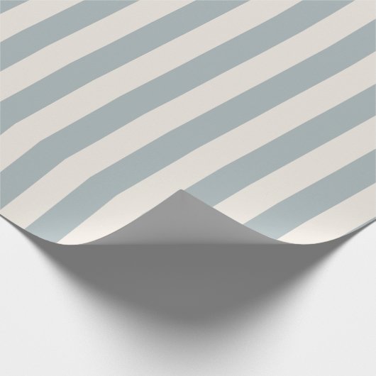 Vertical Stripe Pattern Light Blue-Gray and Cream Cadeaupapier (Hoek)