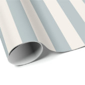 Vertical Stripe Pattern Light Blue-Gray and Cream Cadeaupapier (Rol Hoek)