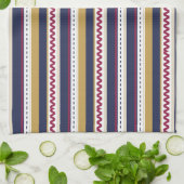 vertical striped fabric featuring a pattern of blu theedoek (Gevouwen)