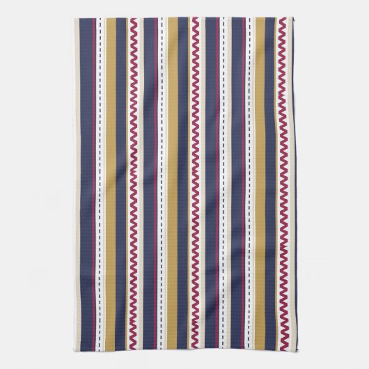 vertical striped fabric featuring a pattern of blu theedoek (Verticaal)