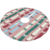 Vertical Stripes & Bows in Holiday Pastels Kerstboom Rok (Gekanteld)