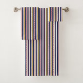 Vertical stripes towel set with a pattern of navy bad handdoek