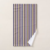 Vertical stripes towel set with a pattern of navy bad handdoek (Handdoek)