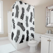 Vertical texture of striped and polka dot socks. B Douchegordijn (In situ)