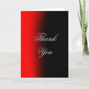 Vertical Thank You Red Black Script-Wenskaart Bedankkaart