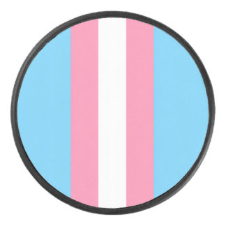 vertical trans flag hockey puck