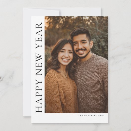 Vertical Type New Year Photo Feestdagenkaart (Voorkant)