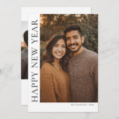 Vertical Type New Year Photo Feestdagenkaart (Voorkant / Achterkant)