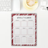 Vertical Undated Weekly Planner with Red Border Notitieblok