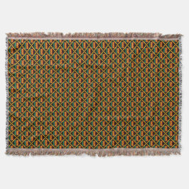 Vertical Zwart, Groen, Rood, Geel Kente Doek Deken