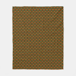 Vertical Zwart, Groen, Rood, Geel Kente Doek Fleece Deken