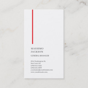 Vertical Zwart Wit Rood Trendy Modern Eenvoudig Visitekaartje